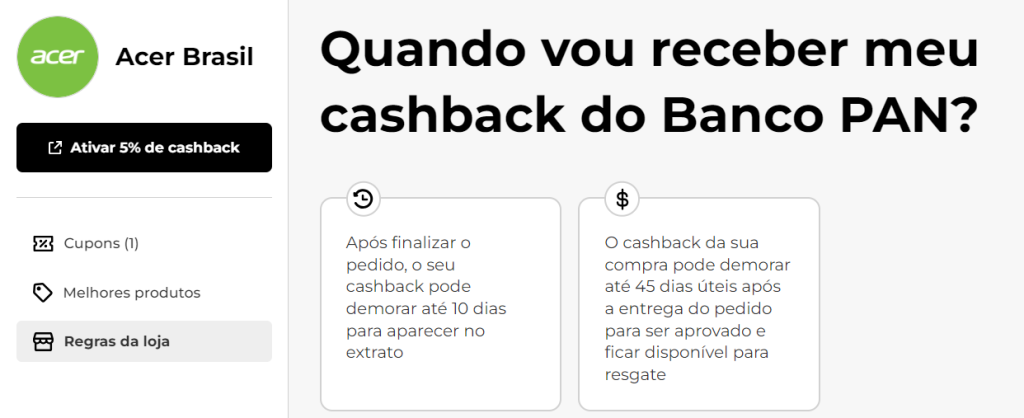 Cashback banco pan