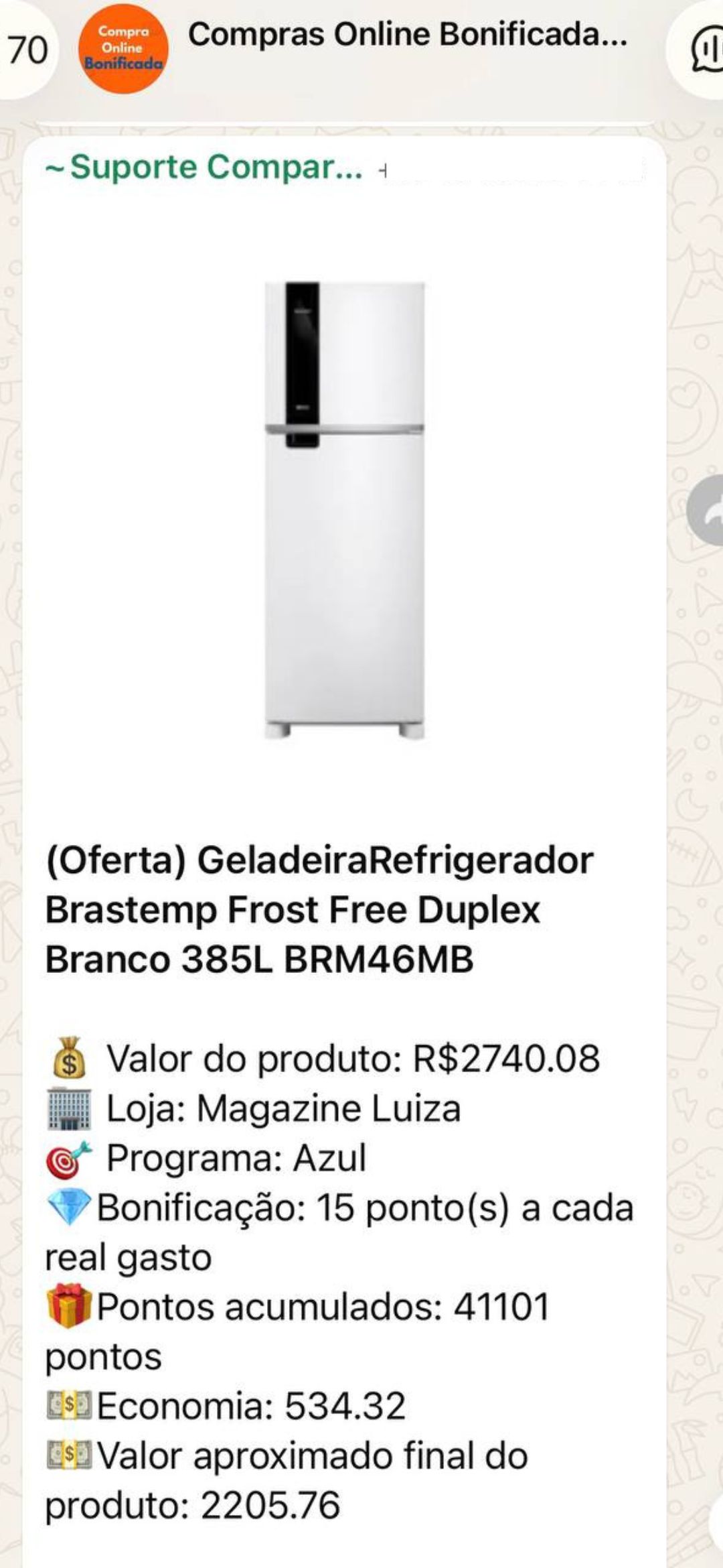 Oferta de pontos Magalu